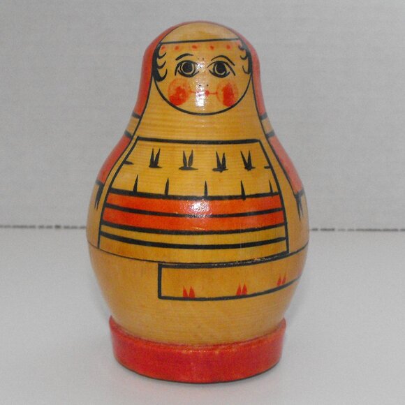 Nesting Dolls - Tallest Doll is 4-1/4"  - Wooden - Hand Painted - Set of 5 - Picture 5 of 7